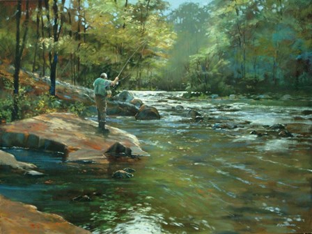 The Fly Fisherman by Roger Bansemer art print