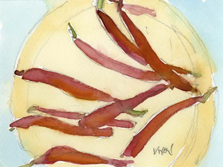 Peppers on a Plate I by Sam Dixon art print