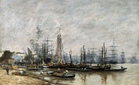 The Harbour of Bordeaux, 1874 by Eugene Louis Boudin art print