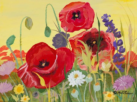 Victory Red Poppies I by Robin Maria art print