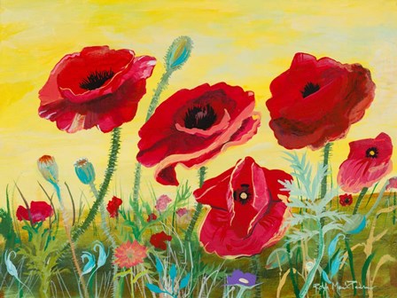 Victory Red Poppies II by Robin Maria art print