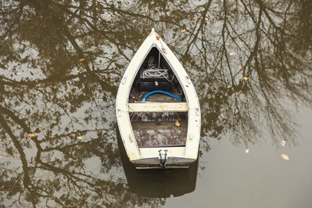 Maine Georgetown Boat and Reflection by Walter Bibikow / Danita Delimont art print