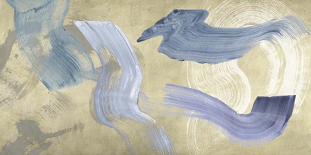 Blue Waves on Gold by Haru Ikeda art print