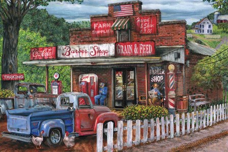 Saturday Morning at the Shop by Tom Wood art print