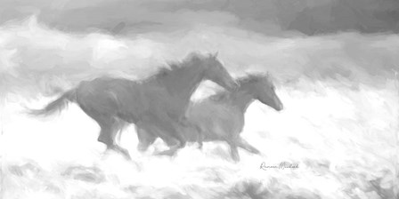 Running Wild  BW by Ramona Murdock art print