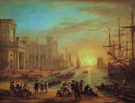 Seaport at Sunset, 1639 by Claude Lorrain art print