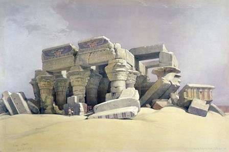 Ruins of the Temple of Kom Ombo, 19th century by David Roberts art print