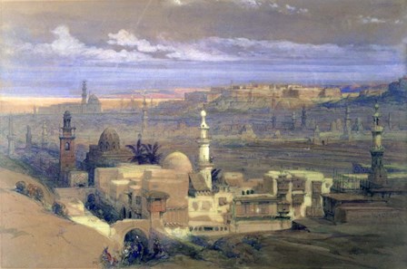 Cairo from the Gate of Citizenib, 19th century by David Roberts art print