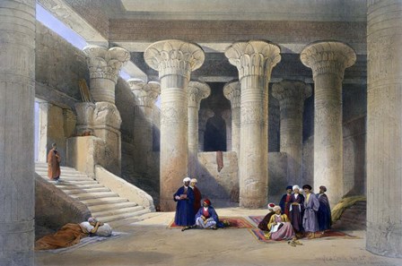 Interior of the Temple at Esna, Upper Egypt, 1838 by David Roberts/Louis Haghe art print