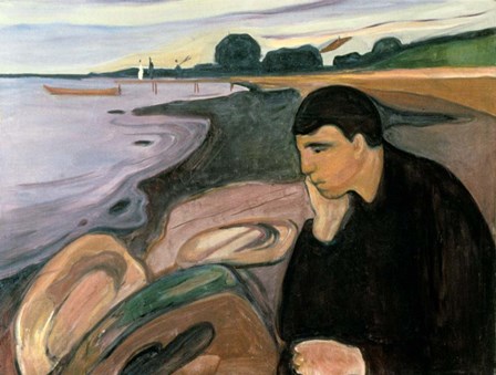Melancholy, 1894-1895 by Edvard Munch art print