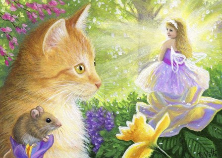 A Fairy In Gingers Garden by Bridget Voth art print