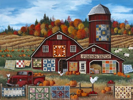 Pumpkin Patch Farm by Debbi Wetzel art print