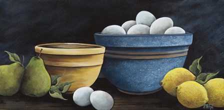 Blue Bowl with Eggs by Debbi Wetzel art print
