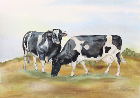 Farm Animal In Pasture B by Jean Plout art print