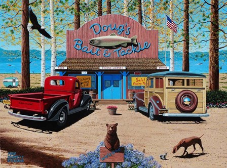 Dougs Bait and Tackle Shop by Mike Bennett art print