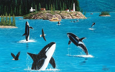 Eagles &amp; Orcas by Mike Bennett art print