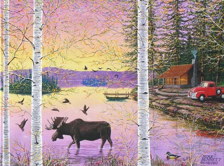 Moose Lodge by Mike Bennett art print