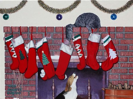 Who&#39;s Been Digging in my Stocking by Mike Bennett art print