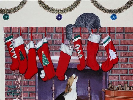 Who&#39;s Been Digging in my Stocking by Mike Bennett art print