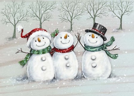 Three Snowmen 2 by Makiko art print