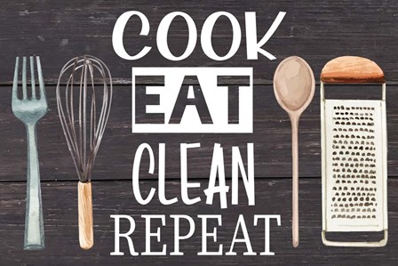 Cook Eat Clean Repeat by ND Art &amp; Design art print