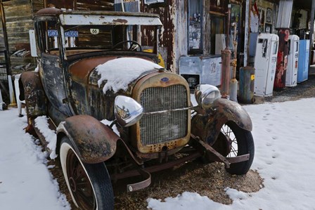 Vintage Gas Station and Model T by Susan Vizvary Photography art print