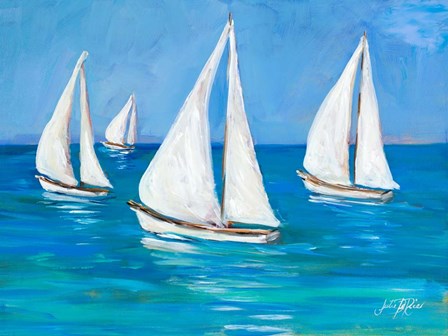 Sailboats I by Julie DeRice art print