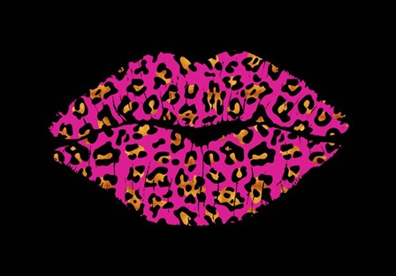 Pink Leopard Lips by Tina Lavoie art print