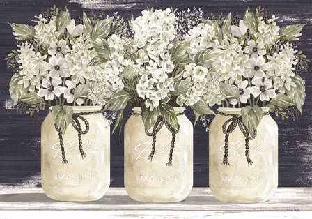 White Floral Trio by Cindy Jacobs art print