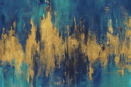 Blue and Gold Abstract Crop by Danhui Nai art print