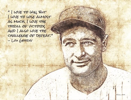 Lou Gehrig Sketch by Susan Ball art print