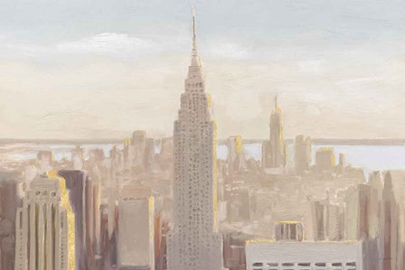 Manhattan Dawn Gold and Neutral by James Wiens art print