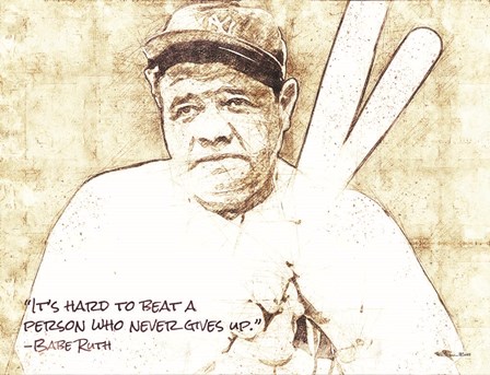 Babe Ruth Sketch by Susan Ball art print
