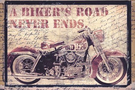 A Biker&#39;s Road Never Ends by Sophie 6 art print