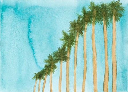 Blue Skies And Palm Trees by Amaya art print