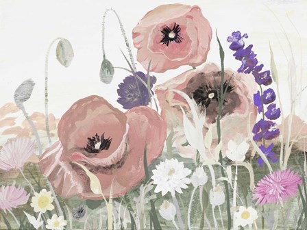 Victory Pink Poppies I by Robin Maria art print