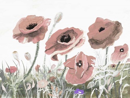 Victory Pink Poppies II by Robin Maria art print