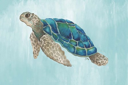 Watercolor Sea Turtle by Elizabeth Medley art print