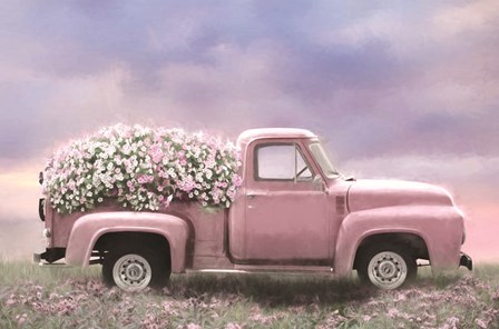 Pink Floral Truck by Lori Deiter art print