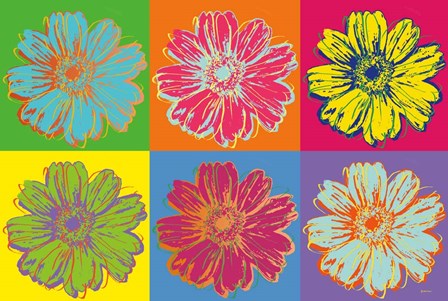 Flower Pop Art mosaic by Marie-Elaine Cusson art print