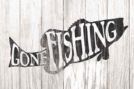 Gone Fishing Sign by Wild Apple Portfolio art print