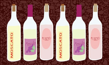 Moscato Bottles In A Row by Jen Bucheli art print