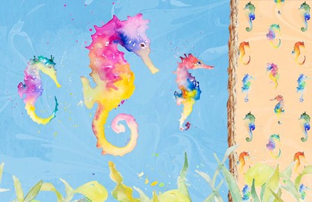 Vibrant SeaHorse Trio by Lanie Loreth art print