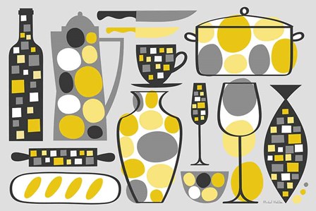 Modern Kitchen V Yellow by Michael Mullan art print