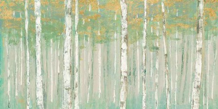 Birchs at Sunrise Gold Crop by Julia Purinton art print