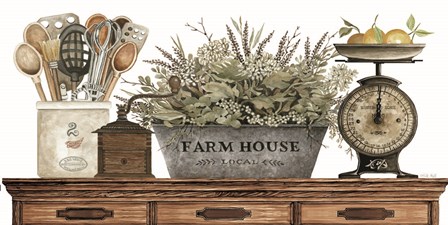 Farm House Kitchen by Cindy Jacobs art print