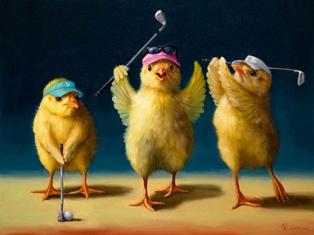 Yoga Chicks Golf Chicks by Lucia Heffernan art print