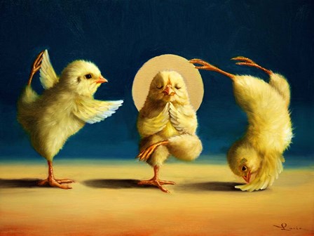 Yoga Chicks Three by Lucia Heffernan art print