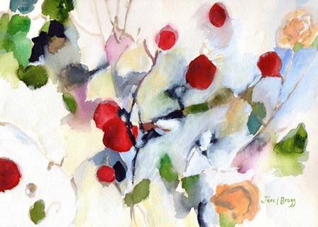 Rose Hips at Christmas No. 2 by Janel Bragg art print