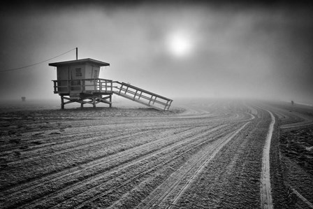 Fog on the Beach - Santa Monica, California by Martin Froyda art print